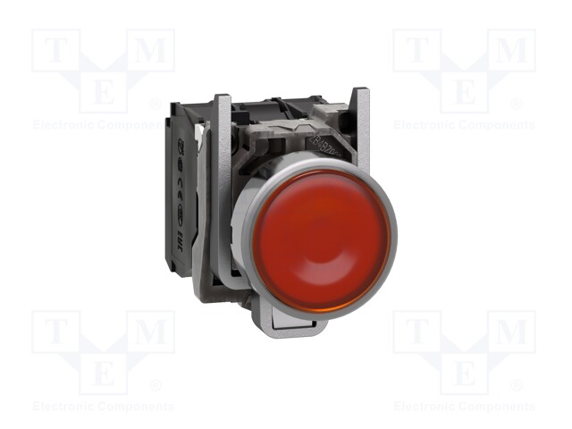 Switch: push-button; 22mm; Stabl.pos: 1; NC + NO; orange; LED; 24V