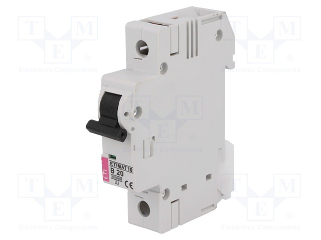 Circuit breaker; 230VAC; Inom: 20A; Poles: 1; DIN; Charact: B; 10kA