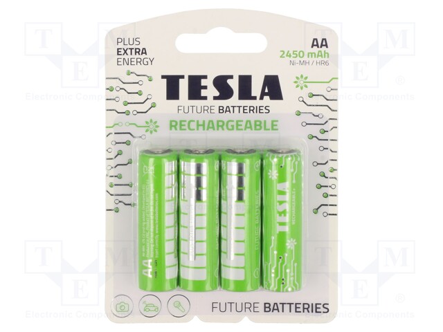 Re-battery: Ni-MH; AA; 1.2V; 2400mAh; blister; 4pcs.
