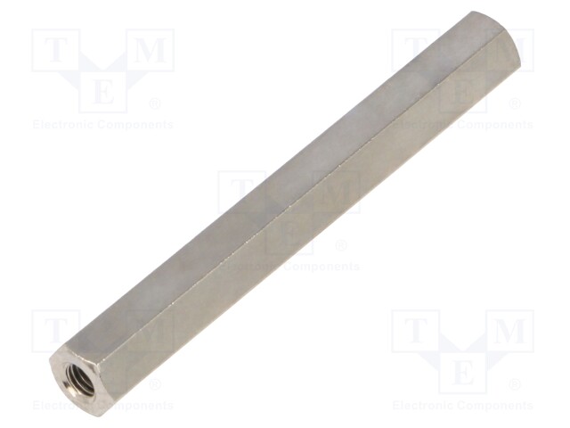 Screwed spacer sleeve; Int.thread: M3; 45mm; hexagonal; brass