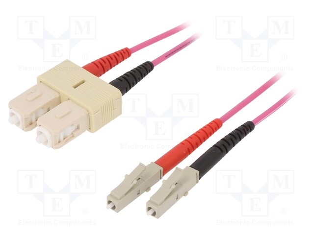 Fiber patch cord; OM4; LC/SC; 2m; LSZH; Optical fiber: 50/125um