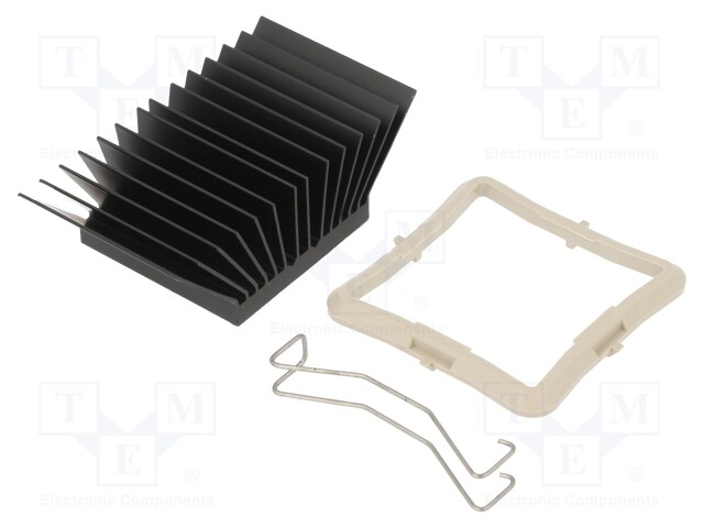 Heatsink: extruded; grilled; black; L: 35mm; W: 35mm; H: 19.5mm