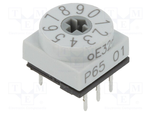 Switch: rotary; Pos: 10; 1uA/20mVDC; -60÷125°C; Mounting: THT