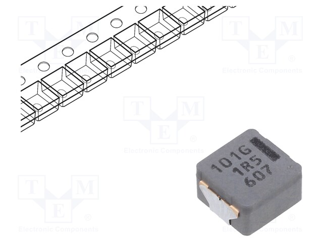 Power Inductor (SMD), 100 µH, 1.7 A, Wirewound, 3 A, 8.5mm x 8mm x 5mm