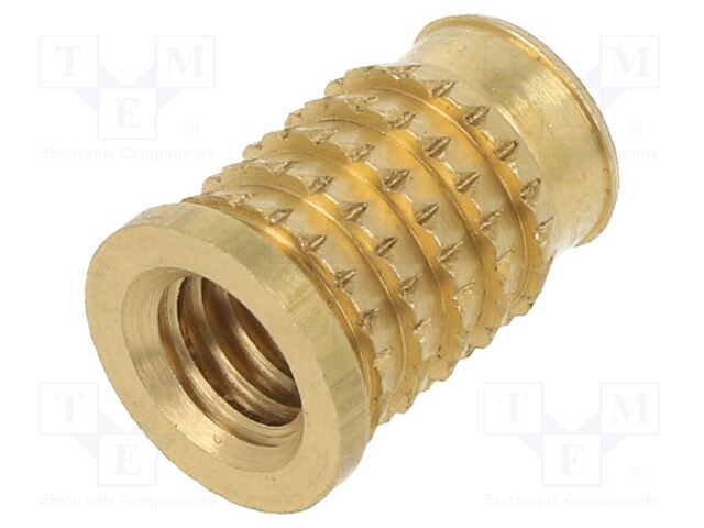 Threaded insert; brass; M6; BN: 37901; L: 12.3mm; MULTISERT®