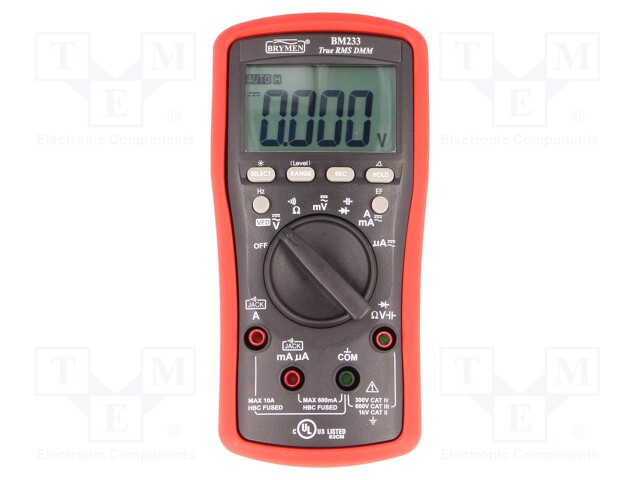 Digital multimeter; VDC: 60m/600m/6/60/600/1000V; True RMS