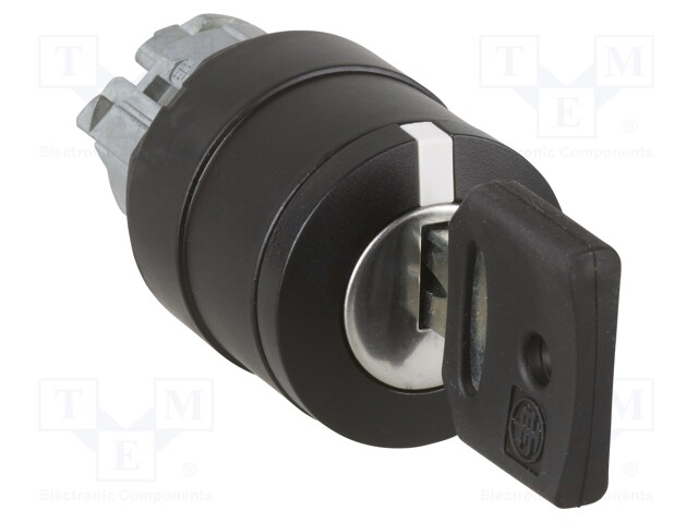 Switch: rotary with key; 22mm; black; Illumin: none; IP66; Ø22mm