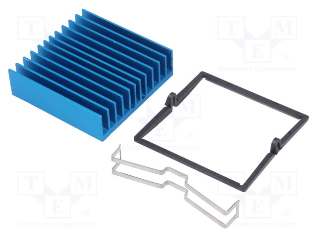 Heatsink: extruded; grilled; blue; L: 42.5mm; W: 42.5mm; H: 12.5mm