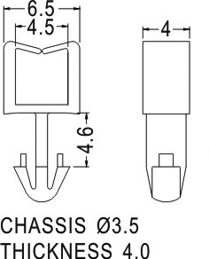 Snap handle; polyamide; Int.width: 4.5mm; natural; UL94V-2