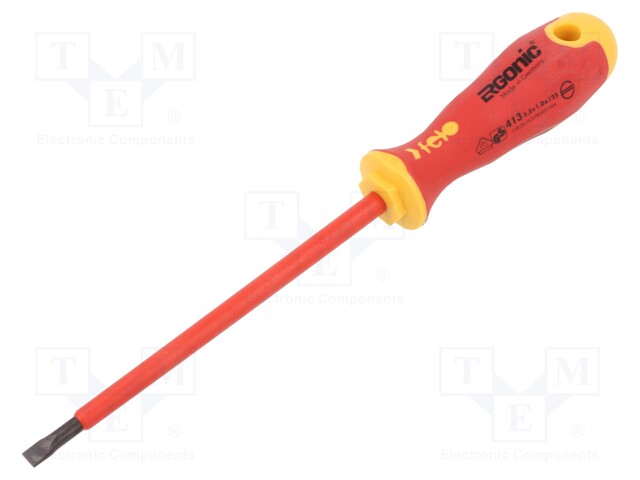 Screwdriver; insulated; slot; 5,5x1,0mm; ERGONIC®