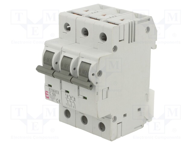 Circuit breaker; 230/400VAC; Inom: 50A; Poles: 3; DIN; Charact: C