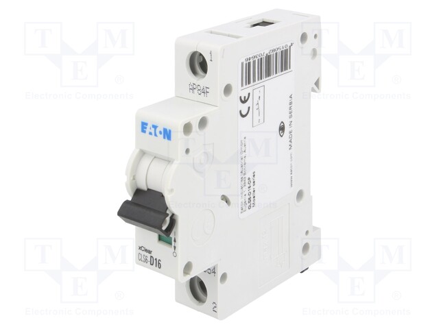 Circuit breaker; 230VAC; Inom: 16A; Poles: 1; DIN; Charact: D; 6kA