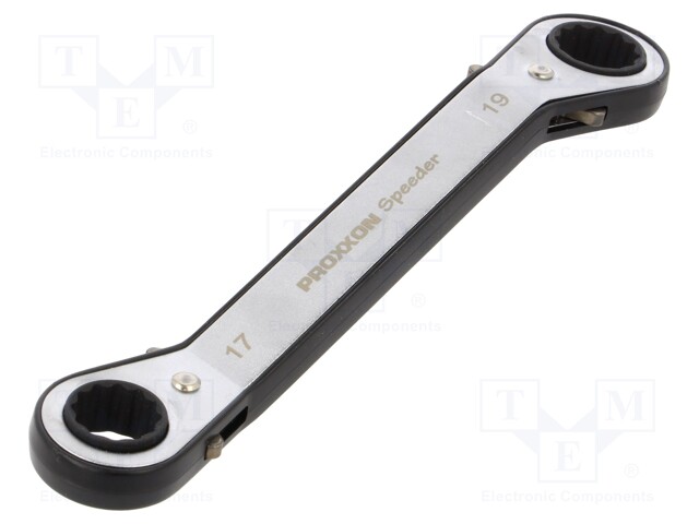 Wrench; box,with ratchet; 17mm,19mm; Speeder