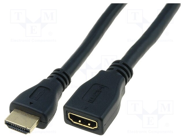 Cable; HDMI 1.4; HDMI socket,HDMI plug; 3m; black