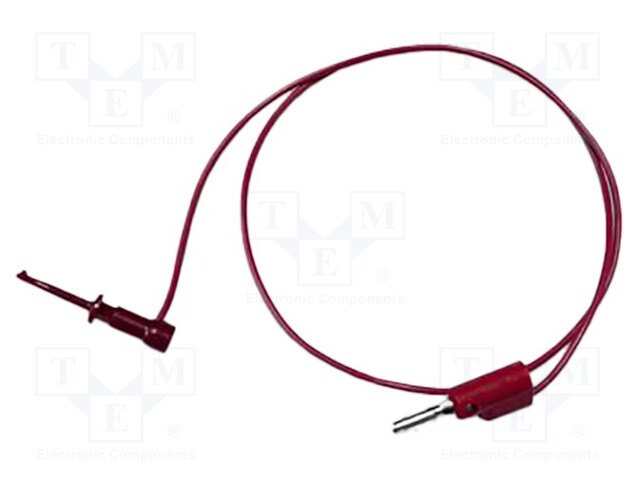 Test lead; 3A; clip-on hook probe,banana plug 4mm; Urated: 300V