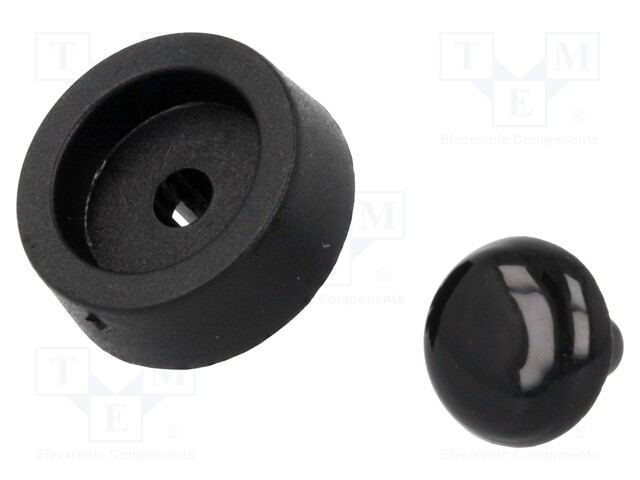 Quick mounting foot; black; polyetylene; A: 5mm; B: 12.7mm; C: 12mm