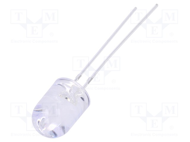 LED; 8mm; blue; 4200÷5800mcd; 30°; Front: convex; Pitch: 2.54mm