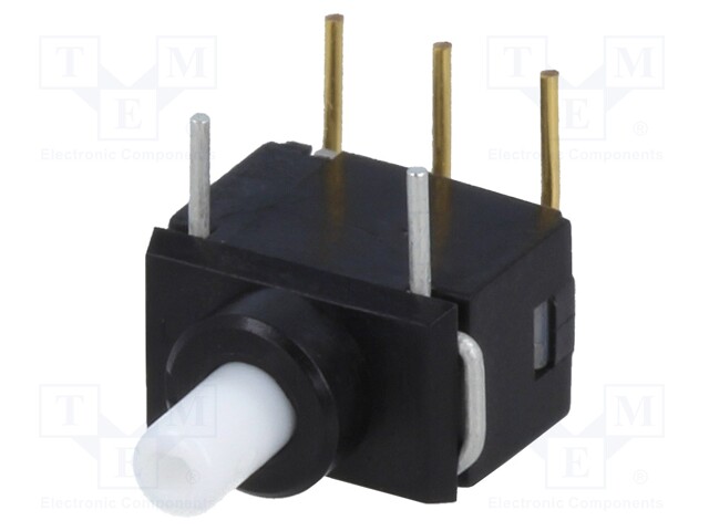 Switch: push-button; Pos: 2; SPDT; 0.4A/28VAC; 0.4A/28VDC; ON-(ON)