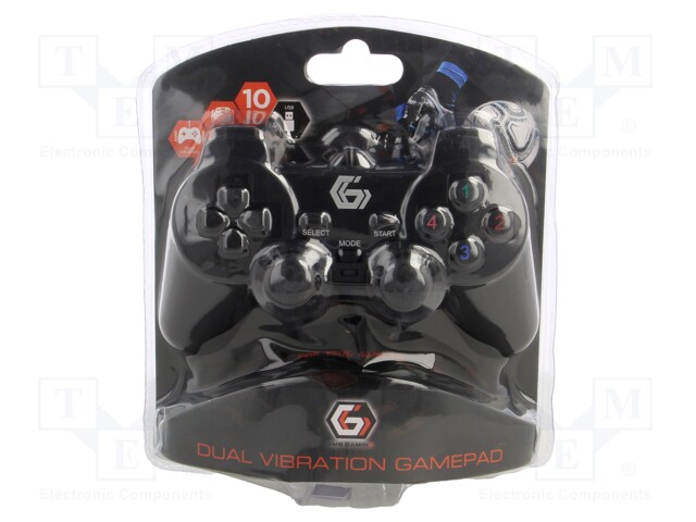 Gamepad; black; USB A; wired,USB 2.0; 1.8m; No.of butt: 16