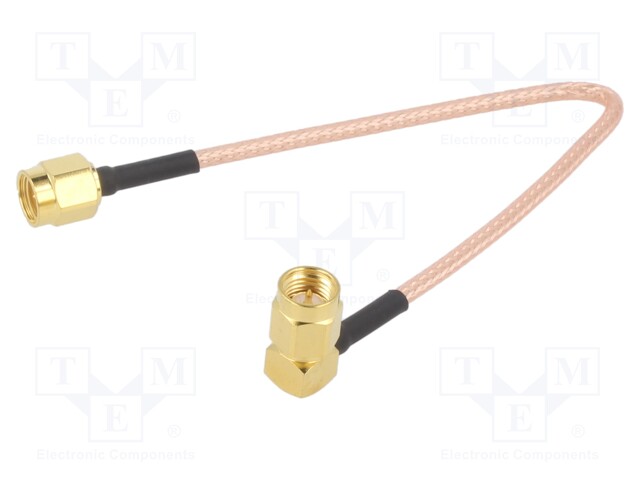 Cable; 50Ω; 0.15m; SMA plug,both sides; shielded; -65÷150°C; 6"