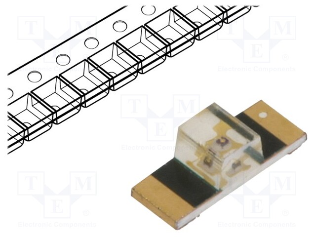 LED; SMD; 1305; amber; 28.5÷75mcd; 3.4x1.25x1.1mm; 150°; 1.9÷2.4V