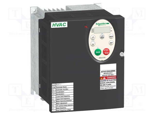 Vector inverter; Max motor power: 5.5kW; Out.voltage: 3x400VAC