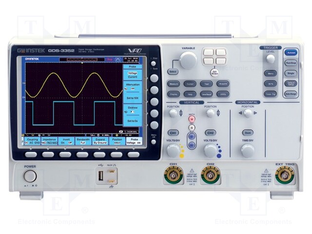 Oscilloscope: digital; Band: ≤350MHz; Channels: 2; 25kpts/ch