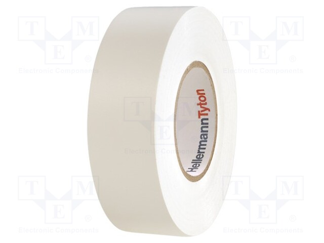 Tape: electrical insulating; W: 19mm; L: 20m; D: 0.18mm; white; 220%