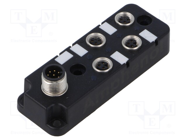 Distribution box; M8; PIN: 3; socket; 6A; -40÷105°C; IP67; IN: 4