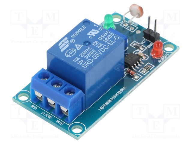 Module: relay; Channels: 1; 5VDC; max.250VAC; 10A; 50x26x19mm