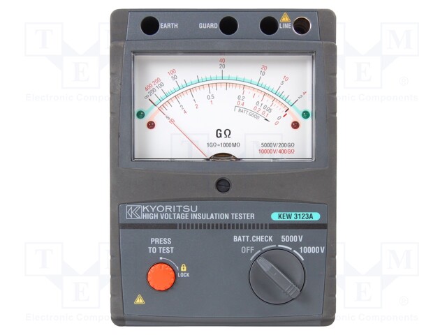 Meter: insulation resistance; analogue; 10/400GΩ,5/200GΩ