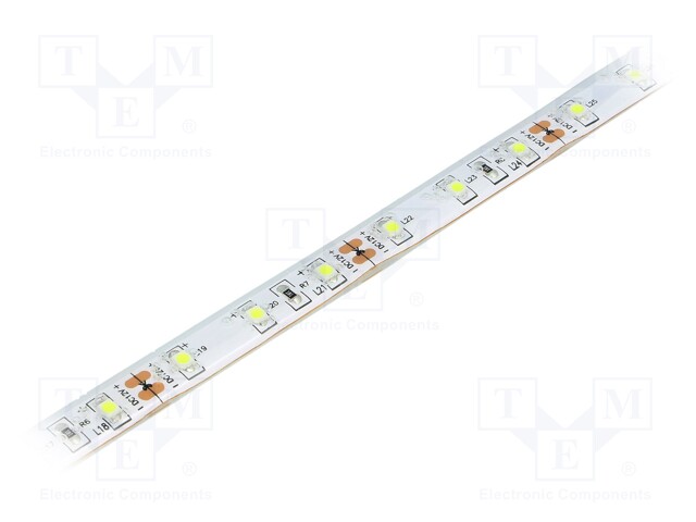 LED tape; white cold; LED/m: 60; SMD; 3528; 12V; W: 12mm; 120°; D: 4mm