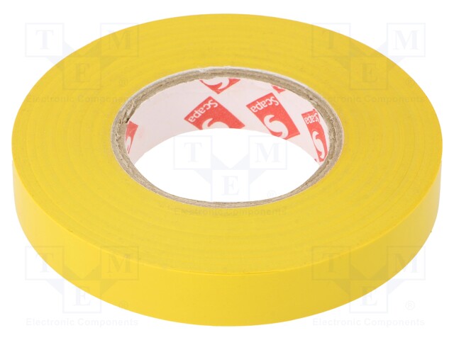 Tape: electrical insulating; W: 12mm; L: 33m; Thk: 0.13mm; yellow