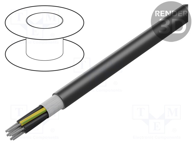 Wire: control cable; ÖLFLEX® ROBUST FD; 7G0,5mm2; black; stranded