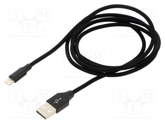 Cable; High Speed,USB 2.0; Apple Lightning plug,USB A plug