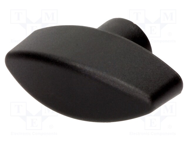 Knob wing; M8; 20mm; polyamide; H: 28mm; black; Boss material: brass