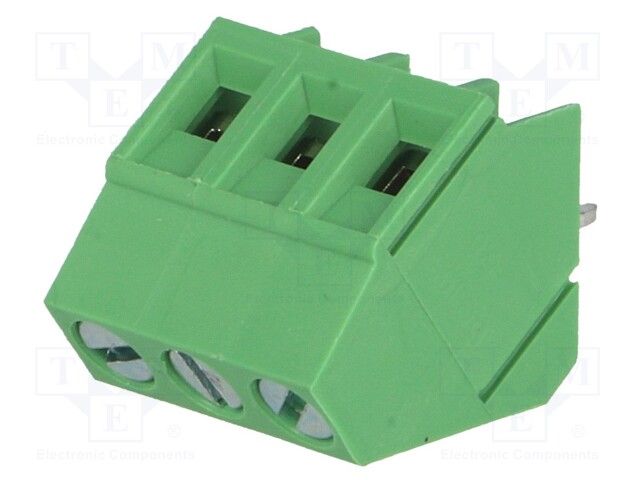PCB terminal block; angled 45°; 5mm; ways: 3; on PCBs; 2.5mm2; 24A