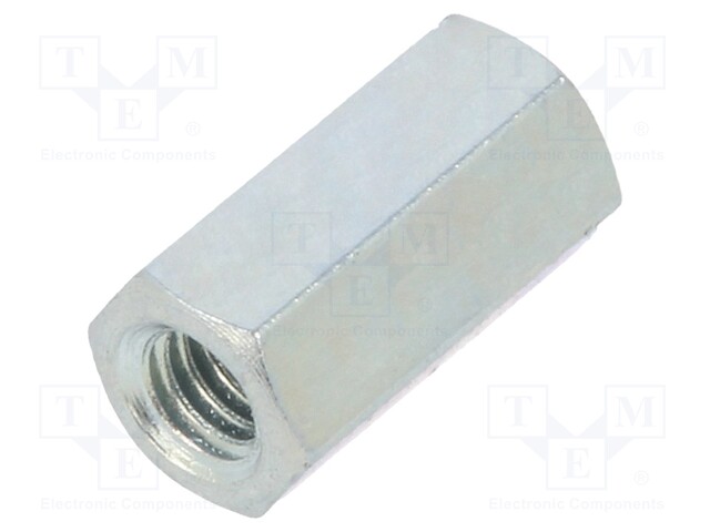 Screwed spacer sleeve; Int.thread: M2,5; 8mm; hexagonal; steel