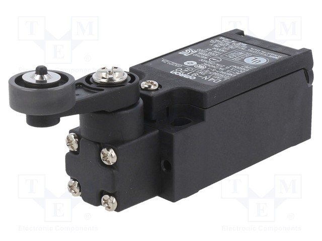 Limit Switch, Top Roller Lever, SPST-NO, SPST-NC, 3 A, 240 VAC, 5 N, D4N Series