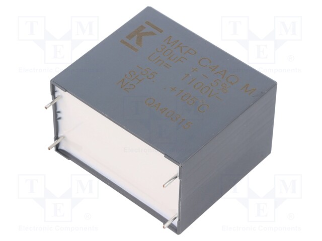 Capacitor: polypropylene; DC-Link; 30uF; ESR: 4.8mΩ; THT; ±5%; 23A