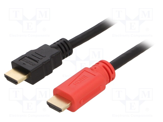 Cable; HDMI 1.4,with amplifier; HDMI plug,both sides; 30m; black