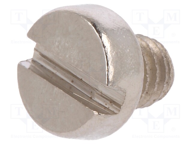 Screw; M4x4; DIN: 84; Head: cheese head; slotted; brass; nickel