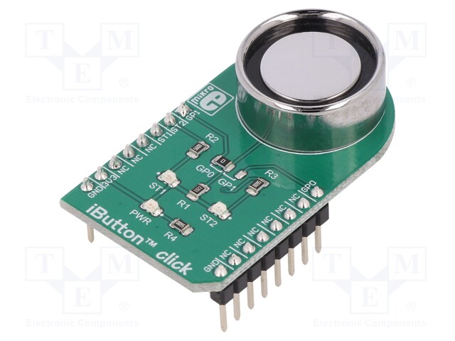 Click board; iButton; 1-wire; DS1990A; mikroBUS connector; 3.3VDC