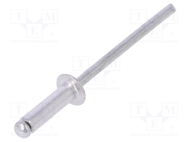 Rivet; aluminium; Rivet diam: 3.2mm; L.rivet: 12.7mm; 50pcs.