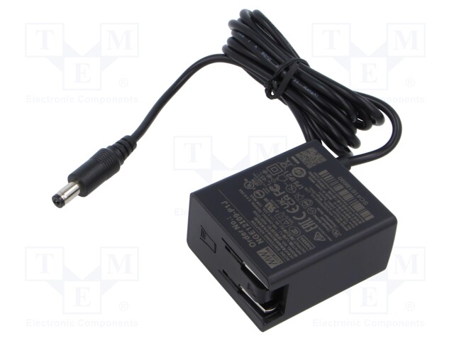 Power supply: switched-mode; plug; 9VDC; 1.33A; 12W; Out: 5,5/2,1