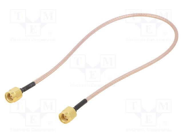 Cable; 50Ω; 0.3m; SMA plug,both sides; shielded; -65÷150°C