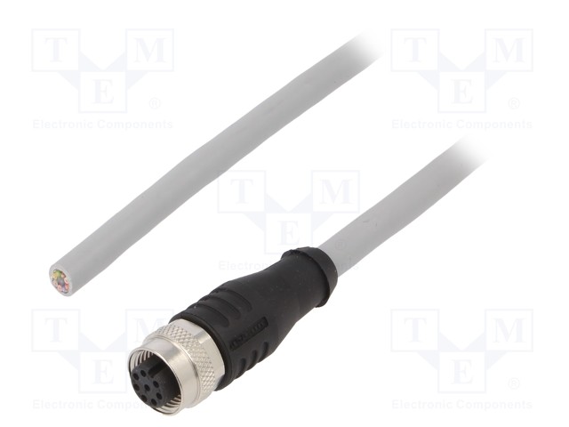 Connection lead; IP67; PIN: 8; -30÷80°C; plug; female; Thread: M12