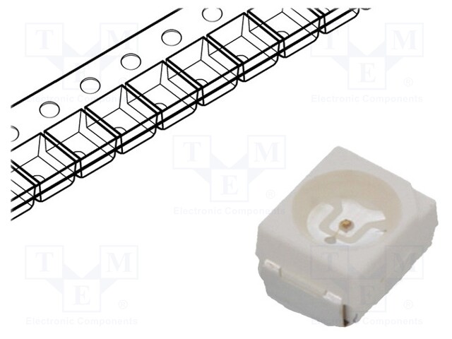 LED; SMD; 3528,PLCC2; green; 12÷25mcd; 3.5x2.8x1.9mm; 120°; 20mA