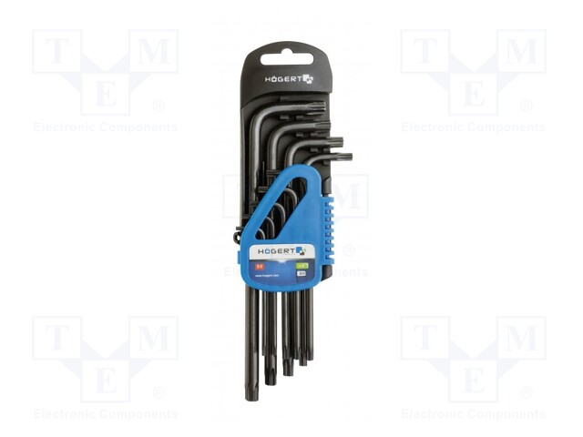 Wrenches set; Torx®; tool steel; long; 9pcs.