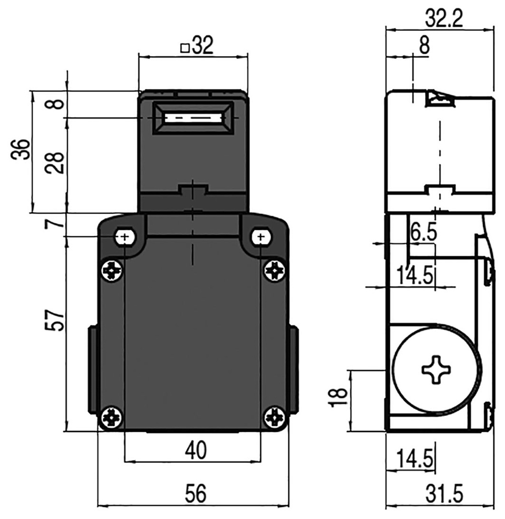 Safety switch: key operated; Series: FL; Contacts: NC x2; IP67